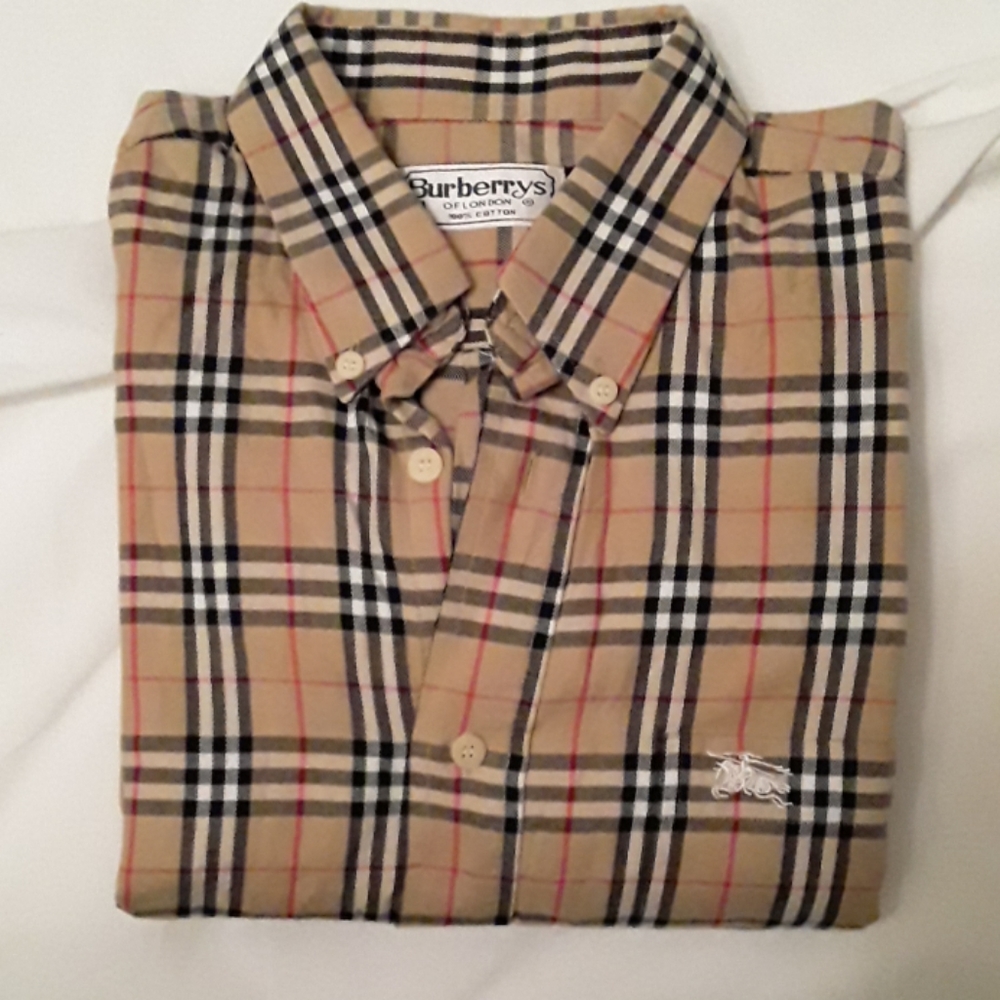 BURBERRY MEN'S LONG SLEEVE SHIRT M - Picture 1 of 6